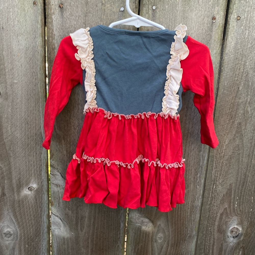 Lemon Loves Layette Santa Ruffle Holiday Dress 12–18M Boutique Christmas Dress - Picture 3 of 3